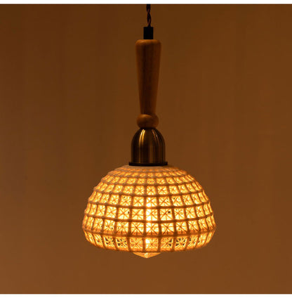 ライト 照明 ライト LED対応 天然木 陶器 吊り下げ式 ペンダントライト リビング キッチン おしゃれ レトロ ダイニング 寝室 カフェ 天井照明 ホワイト 白 シンプル 長さ調節(代引不可)