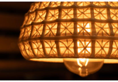 ライト 照明 ライト LED対応 天然木 陶器 吊り下げ式 ペンダントライト リビング キッチン おしゃれ レトロ ダイニング 寝室 カフェ 天井照明 ホワイト 白 シンプル 長さ調節(代引不可)