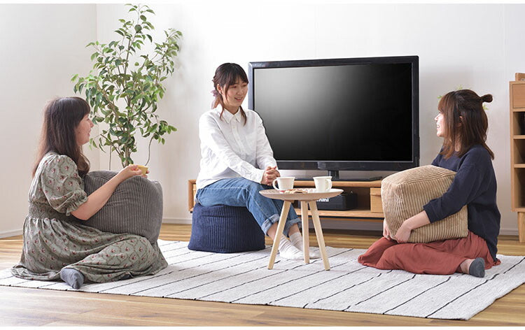 クッション ビーズクッション ミニビーズクッション コーデュロイ キューブ型 四角 カバーロング ダブルファスナー マイクロビーズ 持ち運び 軽い コンパクト シンプル ナチュラル(代引不可)