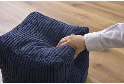 クッション ビーズクッション ミニビーズクッション コーデュロイ キューブ型 四角 カバーロング ダブルファスナー マイクロビーズ 持ち運び 軽い コンパクト シンプル ナチュラル(代引不可)