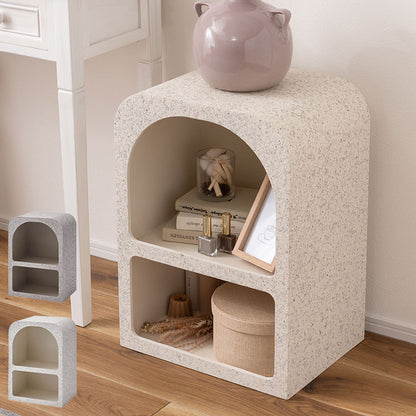 シェルフ 幅40cm 納 繊維板 おしゃれ シンプル シック モダン テラゾー柄 おしゃれ かわいい 角丸 ライトグレー ホワイト リビング ダイニング 寝室(代引不可)