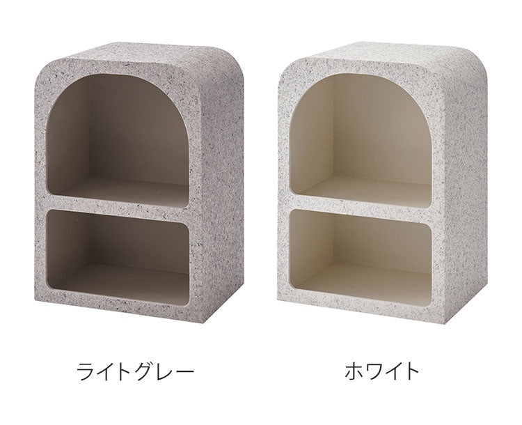 シェルフ 幅40cm 納 繊維板 おしゃれ シンプル シック モダン テラゾー柄 おしゃれ かわいい 角丸 ライトグレー ホワイト リビング ダイニング 寝室(代引不可)