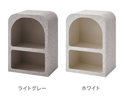 シェルフ 幅40cm 納 繊維板 おしゃれ シンプル シック モダン テラゾー柄 おしゃれ かわいい 角丸 ライトグレー ホワイト リビング ダイニング 寝室(代引不可)