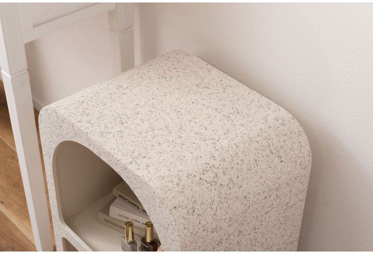 シェルフ 幅40cm 納 繊維板 おしゃれ シンプル シック モダン テラゾー柄 おしゃれ かわいい 角丸 ライトグレー ホワイト リビング ダイニング 寝室(代引不可)