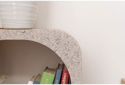 シェルフ 幅40cm 納 繊維板 おしゃれ シンプル シック モダン テラゾー柄 おしゃれ かわいい 角丸 ライトグレー ホワイト リビング ダイニング 寝室(代引不可)