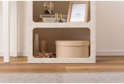 シェルフ 幅40cm 納 繊維板 おしゃれ シンプル シック モダン テラゾー柄 おしゃれ かわいい 角丸 ライトグレー ホワイト リビング ダイニング 寝室(代引不可)