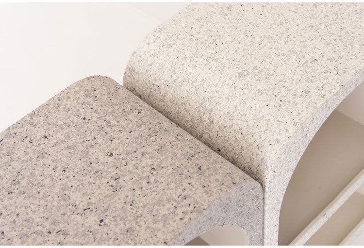 シェルフ 幅40cm 納 繊維板 おしゃれ シンプル シック モダン テラゾー柄 おしゃれ かわいい 角丸 ライトグレー ホワイト リビング ダイニング 寝室(代引不可)