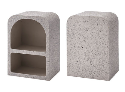 シェルフ 幅40cm 納 繊維板 おしゃれ シンプル シック モダン テラゾー柄 おしゃれ かわいい 角丸 ライトグレー ホワイト リビング ダイニング 寝室(代引不可)