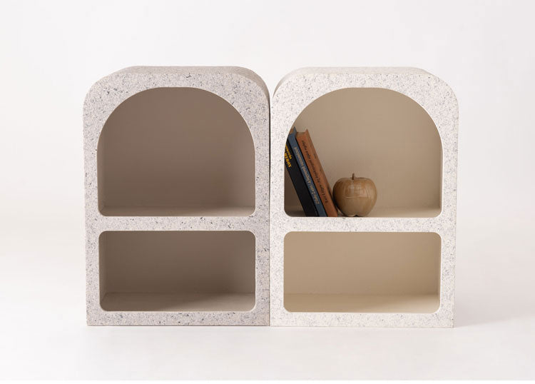 シェルフ 幅40cm 納 繊維板 おしゃれ シンプル シック モダン テラゾー柄 おしゃれ かわいい 角丸 ライトグレー ホワイト リビング ダイニング 寝室(代引不可)