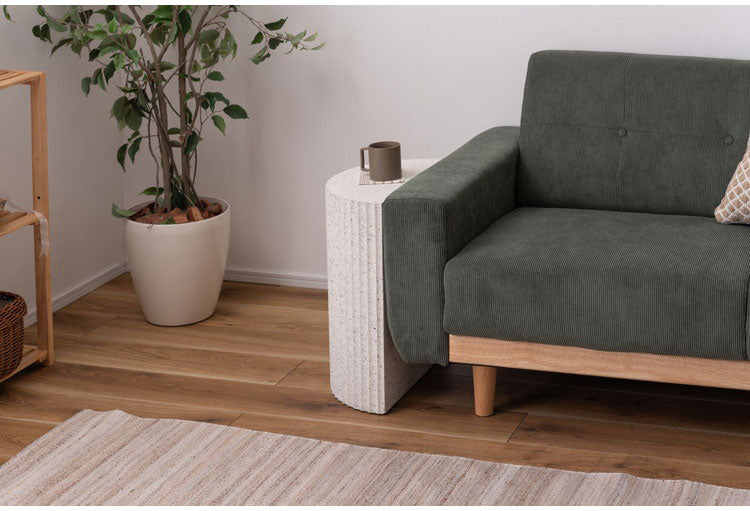 サイドテーブル 幅40cm 繊維板 おしゃれ シンプル シック モダン テラゾー柄 おしゃれ かわいい 角丸 ライトグレー ホワイト リビング ダイニング 寝室(代引不可)