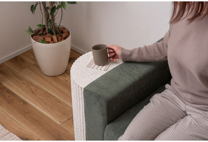 サイドテーブル 幅40cm 繊維板 おしゃれ シンプル シック モダン テラゾー柄 おしゃれ かわいい 角丸 ライトグレー ホワイト リビング ダイニング 寝室(代引不可)