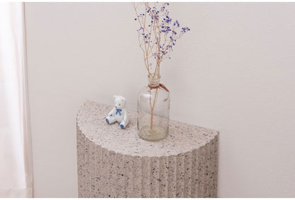 サイドテーブル 幅40cm 繊維板 おしゃれ シンプル シック モダン テラゾー柄 おしゃれ かわいい 角丸 ライトグレー ホワイト リビング ダイニング 寝室(代引不可)