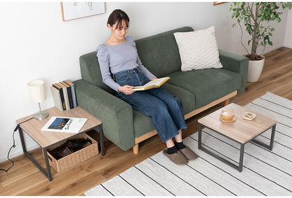 ネストテーブル MIP-15D 東谷 ネストテーブル テーブル 机 ダブル 正方形 リビングテーブル ローテーブル センターテーブル ソファテーブル コンパクト 木目 ナチュラル スチール シンプル ワイド(代引不可)