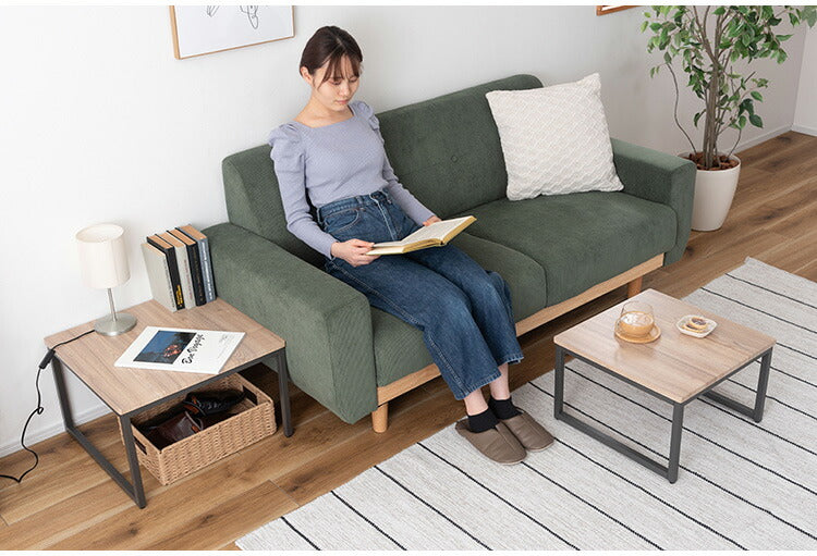 ネストテーブル MIP-15D 東谷 ネストテーブル テーブル 机 ダブル 正方形 リビングテーブル ローテーブル センターテーブル ソファテーブル コンパクト 木目 ナチュラル スチール シンプル ワイド(代引不可)