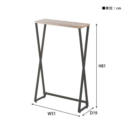コンソール MIP-16 東谷 コンソール テーブル 机 スリム 省スペース コンパクト 玄関 木目調 スチール脚 サイドテーブル リビング シンプル ミニテーブル 黒 おしゃれ ハイタイプ(代引不可)
