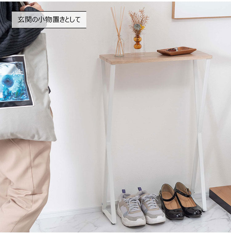 コンソール MIP-16 東谷 コンソール テーブル 机 スリム 省スペース コンパクト 玄関 木目調 スチール脚 サイドテーブル リビング シンプル ミニテーブル 黒 おしゃれ ハイタイプ(代引不可)