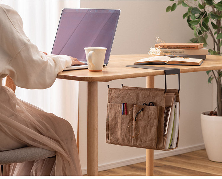 ハンギング収納バッグ 机下 収納 吊り下げ バッグ 連結 テーブル下 ハンギング おしゃれ パソコン タブレット 収納バッグ 収納鞄 かばん コンパクト ベラム紙 シンプル カジュアル(代引不可)