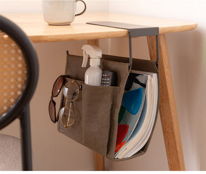 ハンギング収納バッグ 机下 収納 吊り下げ バッグ 連結 テーブル下 ハンギング おしゃれ パソコン タブレット 収納バッグ 収納鞄 かばん コンパクト ベラム紙 シンプル カジュアル(代引不可)