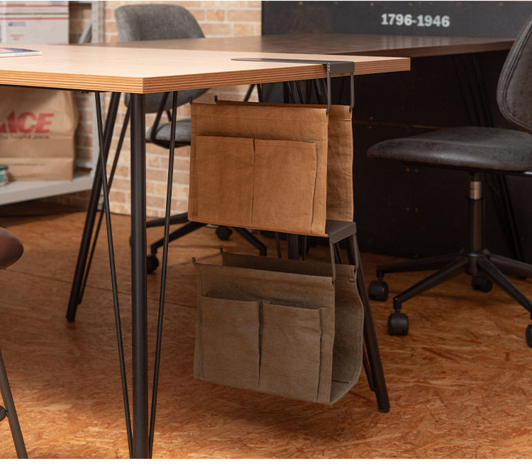 ハンギング収納バッグ 机下 収納 吊り下げ バッグ 連結 テーブル下 ハンギング おしゃれ パソコン タブレット 収納バッグ 収納鞄 かばん コンパクト ベラム紙 シンプル カジュアル(代引不可)