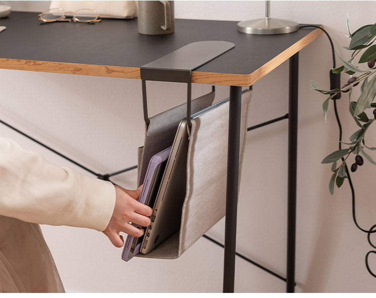 ハンギング収納バッグ 机下 収納 吊り下げ バッグ 連結 テーブル下 ハンギング おしゃれ パソコン タブレット 収納バッグ 収納鞄 かばん コンパクト ベラム紙 シンプル カジュアル(代引不可)