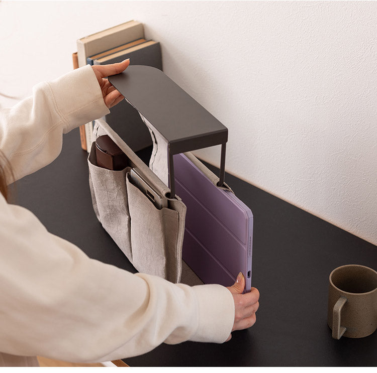 ハンギング収納バッグ 机下 収納 吊り下げ バッグ 連結 テーブル下 ハンギング おしゃれ パソコン タブレット 収納バッグ 収納鞄 かばん コンパクト ベラム紙 シンプル カジュアル(代引不可)