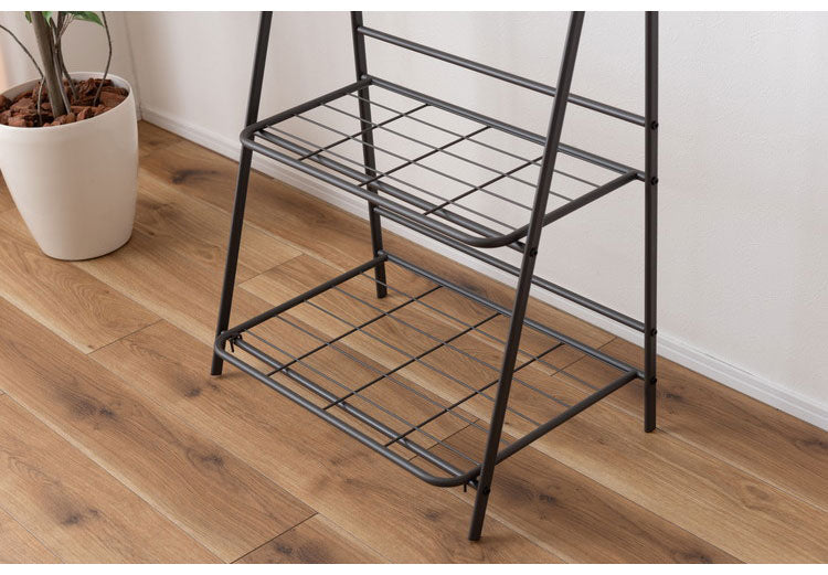 ハンガーラック MIP-58 東谷 部屋干し スリム 棚板付き 2段 コンパクト 幅60cm 省スペース 薄型 スチール 玄関 リビング 洋服掛け 衣類収納 ホワイト 押し入れ 軽量 推し活 ランドセル(代引不可)