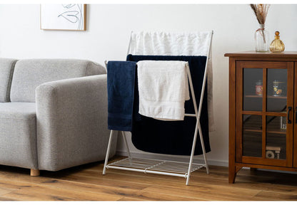 フォールディング タオルハンガー MIP-59DGY 東谷 折りたたみ ハンガーラック タオル掛け 乾燥 選択 除湿 コンパクト スリム ホテル 旅館 すき間収納 便利 衣服 服 洗濯物 物干し 折り畳み(代引不可)