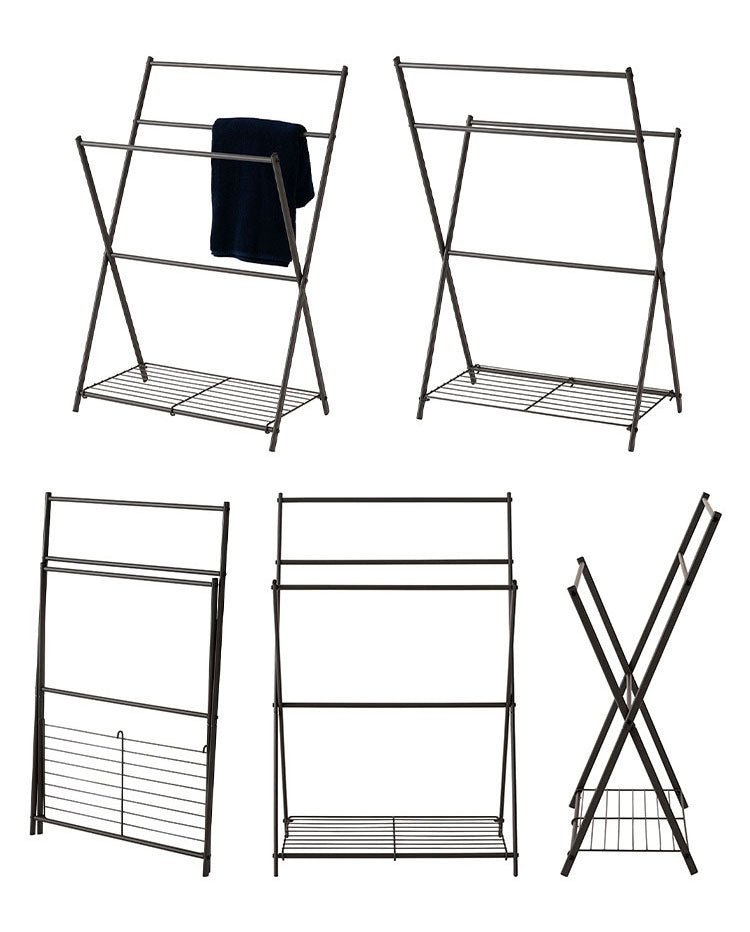 フォールディング タオルハンガー MIP-59DGY 東谷 折りたたみ ハンガーラック タオル掛け 乾燥 選択 除湿 コンパクト スリム ホテル 旅館 すき間収納 便利 衣服 服 洗濯物 物干し 折り畳み(代引不可)