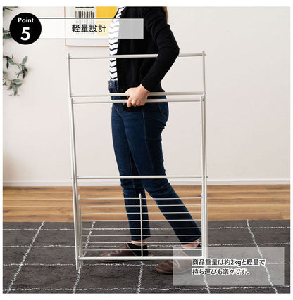 フォールディング タオルハンガー MIP-59DGY 東谷 折りたたみ ハンガーラック タオル掛け 乾燥 選択 除湿 コンパクト スリム ホテル 旅館 すき間収納 便利 衣服 服 洗濯物 物干し 折り畳み(代引不可)