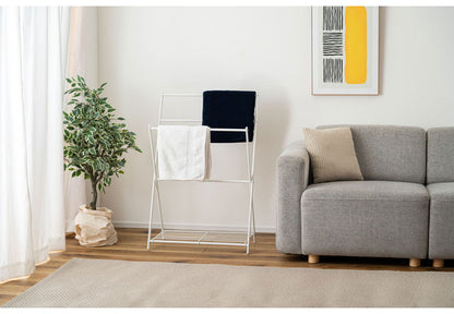 フォールディング タオルハンガー MIP-59DGY 東谷 折りたたみ ハンガーラック タオル掛け 乾燥 選択 除湿 コンパクト スリム ホテル 旅館 すき間収納 便利 衣服 服 洗濯物 物干し 折り畳み(代引不可)