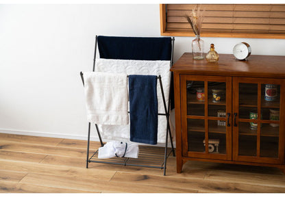 フォールディング タオルハンガー MIP-59DGY 東谷 折りたたみ ハンガーラック タオル掛け 乾燥 選択 除湿 コンパクト スリム ホテル 旅館 すき間収納 便利 衣服 服 洗濯物 物干し 折り畳み(代引不可)