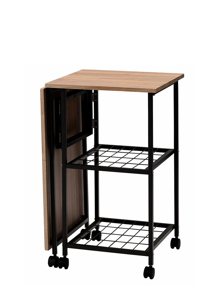 バタフライデスク 北欧 おしゃれ シンプル デザイン 棚 ナチュラル デスク オープンラック 1台2役 2WAY テーブル 多機能 サイドテーブル ワゴン キャスター付き 目隠し収納 スチール 広々天板 作業台(代引不可)