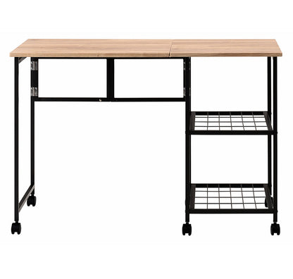バタフライデスク 北欧 おしゃれ シンプル デザイン 棚 ナチュラル デスク オープンラック 1台2役 2WAY テーブル 多機能 サイドテーブル ワゴン キャスター付き 目隠し収納 スチール 広々天板 作業台(代引不可)
