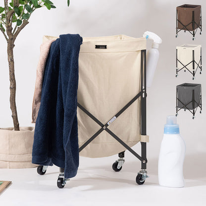 ワゴン バスケット 折りたたみ ランドリーバスケット キャスター付き おしゃれ コンパクト スリム 一人暮らし シンプル 収納 衣類収納 小物収納 マガジン収納 軽量 軽い 持ち運び リビング(代引不可)