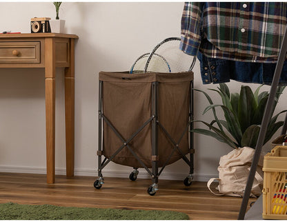 ワゴン バスケット 折りたたみ ランドリーバスケット キャスター付き おしゃれ コンパクト スリム 一人暮らし シンプル 収納 衣類収納 小物収納 マガジン収納 軽量 軽い 持ち運び リビング(代引不可)