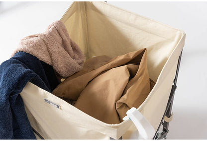 ワゴン バスケット 折りたたみ ランドリーバスケット キャスター付き おしゃれ コンパクト スリム 一人暮らし シンプル 収納 衣類収納 小物収納 マガジン収納 軽量 軽い 持ち運び リビング(代引不可)