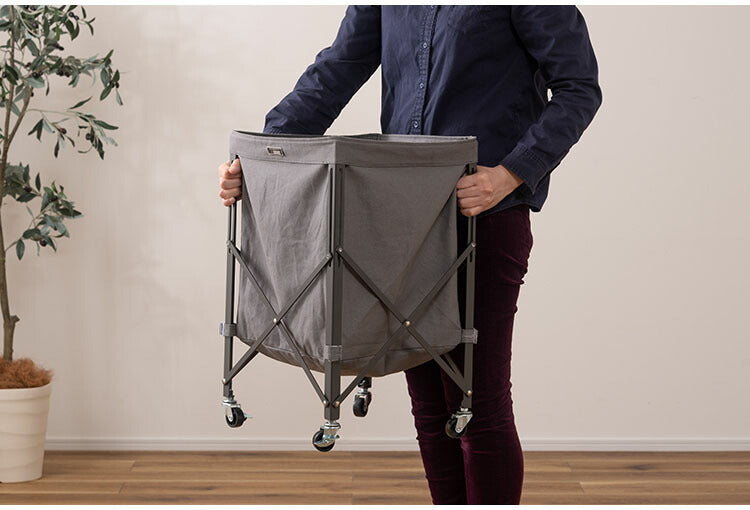 ワゴン バスケット 折りたたみ ランドリーバスケット キャスター付き おしゃれ コンパクト スリム 一人暮らし シンプル 収納 衣類収納 小物収納 マガジン収納 軽量 軽い 持ち運び リビング(代引不可)