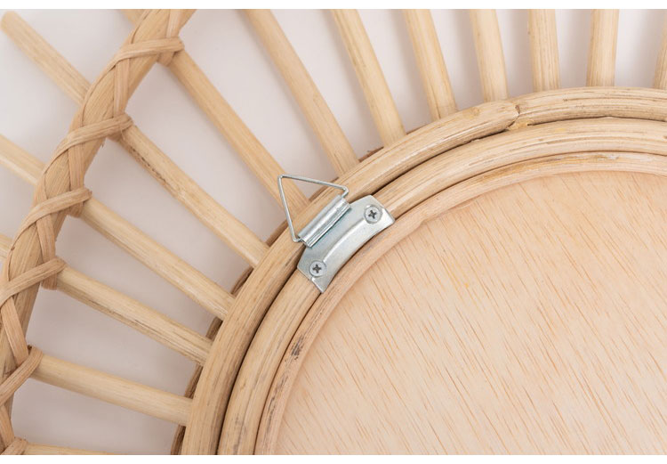 ラタンミラー ミラー 鏡 姿見 壁掛け ウォールミラー 丸型 円型 ラタン 籐 シンプル おしゃれ ナチュラル インテリア 省スペース 新生活 一人暮らし(代引不可)