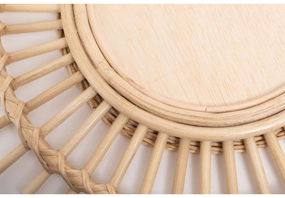 ラタンミラー ミラー 鏡 姿見 壁掛け ウォールミラー 丸型 円型 ラタン 籐 シンプル おしゃれ ナチュラル インテリア 省スペース 新生活 一人暮らし(代引不可)