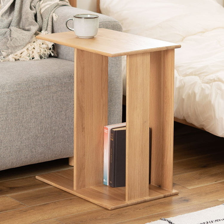 サイドテーブル 木製サイドテーブル ナイトテーブル おしゃれ オーク 無垢材 ナチュラル 天然木 北欧 モダン シンプル 収納 マガジンラック 寝室 ソファサイド ベッドサイド(代引不可)