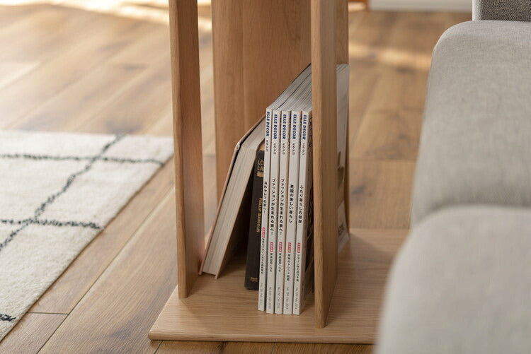 サイドテーブル 木製サイドテーブル ナイトテーブル おしゃれ オーク 無垢材 ナチュラル 天然木 北欧 モダン シンプル 収納 マガジンラック 寝室 ソファサイド ベッドサイド(代引不可)