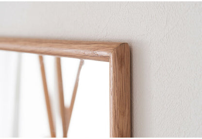 ウォールミラー MTK-310 東谷 ウォールミラー ミラー 鏡 かがみ 壁 壁掛け 壁掛けミラー 姿見 長方形 80×40 40×80 木製 天然木 オーク ドレッサー 玄関 リビング 飛散防止 ナチュラル ベージュ(代引不可)