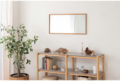 ウォールミラー MTK-310 東谷 ウォールミラー ミラー 鏡 かがみ 壁 壁掛け 壁掛けミラー 姿見 長方形 80×40 40×80 木製 天然木 オーク ドレッサー 玄関 リビング 飛散防止 ナチュラル ベージュ(代引不可)