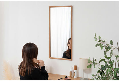 ウォールミラー MTK-310 東谷 ウォールミラー ミラー 鏡 かがみ 壁 壁掛け 壁掛けミラー 姿見 長方形 80×40 40×80 木製 天然木 オーク ドレッサー 玄関 リビング 飛散防止 ナチュラル ベージュ(代引不可)