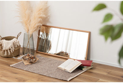 ウォールミラー MTK-310 東谷 ウォールミラー ミラー 鏡 かがみ 壁 壁掛け 壁掛けミラー 姿見 長方形 80×40 40×80 木製 天然木 オーク ドレッサー 玄関 リビング 飛散防止 ナチュラル ベージュ(代引不可)