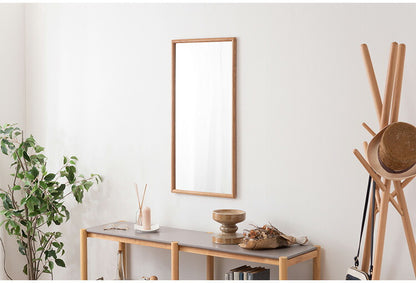 ウォールミラー MTK-310 東谷 ウォールミラー ミラー 鏡 かがみ 壁 壁掛け 壁掛けミラー 姿見 長方形 80×40 40×80 木製 天然木 オーク ドレッサー 玄関 リビング 飛散防止 ナチュラル ベージュ(代引不可)