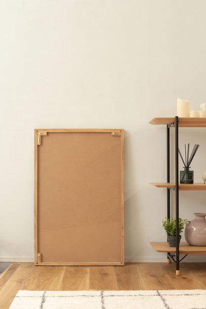 鏡 ミラー スリム ウォールミラー 壁掛けミラー 洗面ミラー おしゃれ オーク オーク無垢材 ナチュラル 北欧 姿見 飛散防止 省スペース 一人暮らし ワンルーム(代引不可)