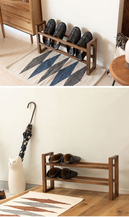 スリッパラック スリッパ 玄関 エントランス 天然木 オーク オーク無垢材 ナチュラル ブラウン シンプル モダン おしゃれ コンパクト 省スペース 無垢材 北欧 4足収納(代引不可)