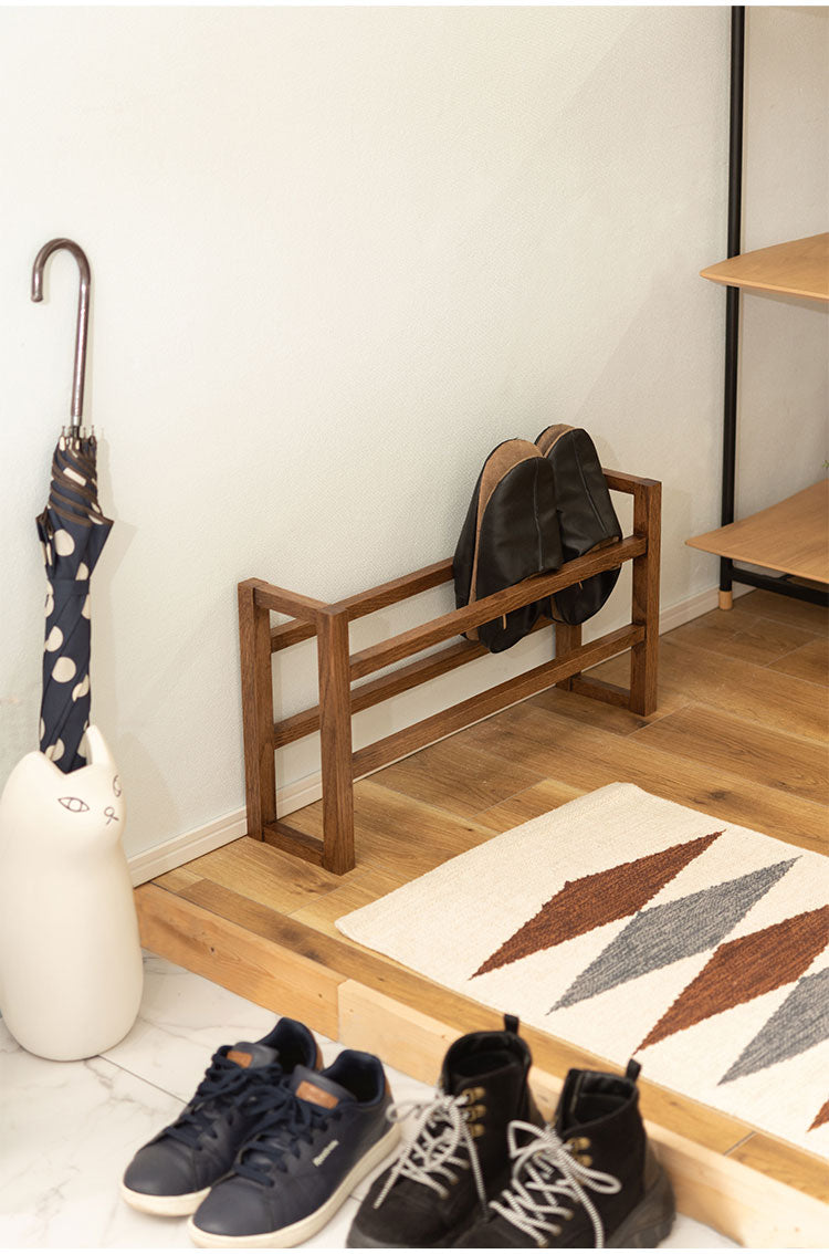 スリッパラック スリッパ 玄関 エントランス 天然木 オーク オーク無垢材 ナチュラル ブラウン シンプル モダン おしゃれ コンパクト 省スペース 無垢材 北欧 4足収納(代引不可)