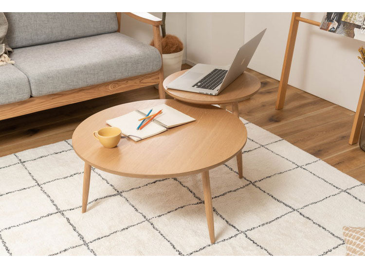 サイドテーブル 幅45cm 3本脚 円形 ラウンド ネストテーブル テーブル コンパクト 省スペース シンプル ナチュラル 北欧 かわいい おしゃれ 丸型 ラウンド 木製 天然木 一人暮らし ソファ(代引不可)